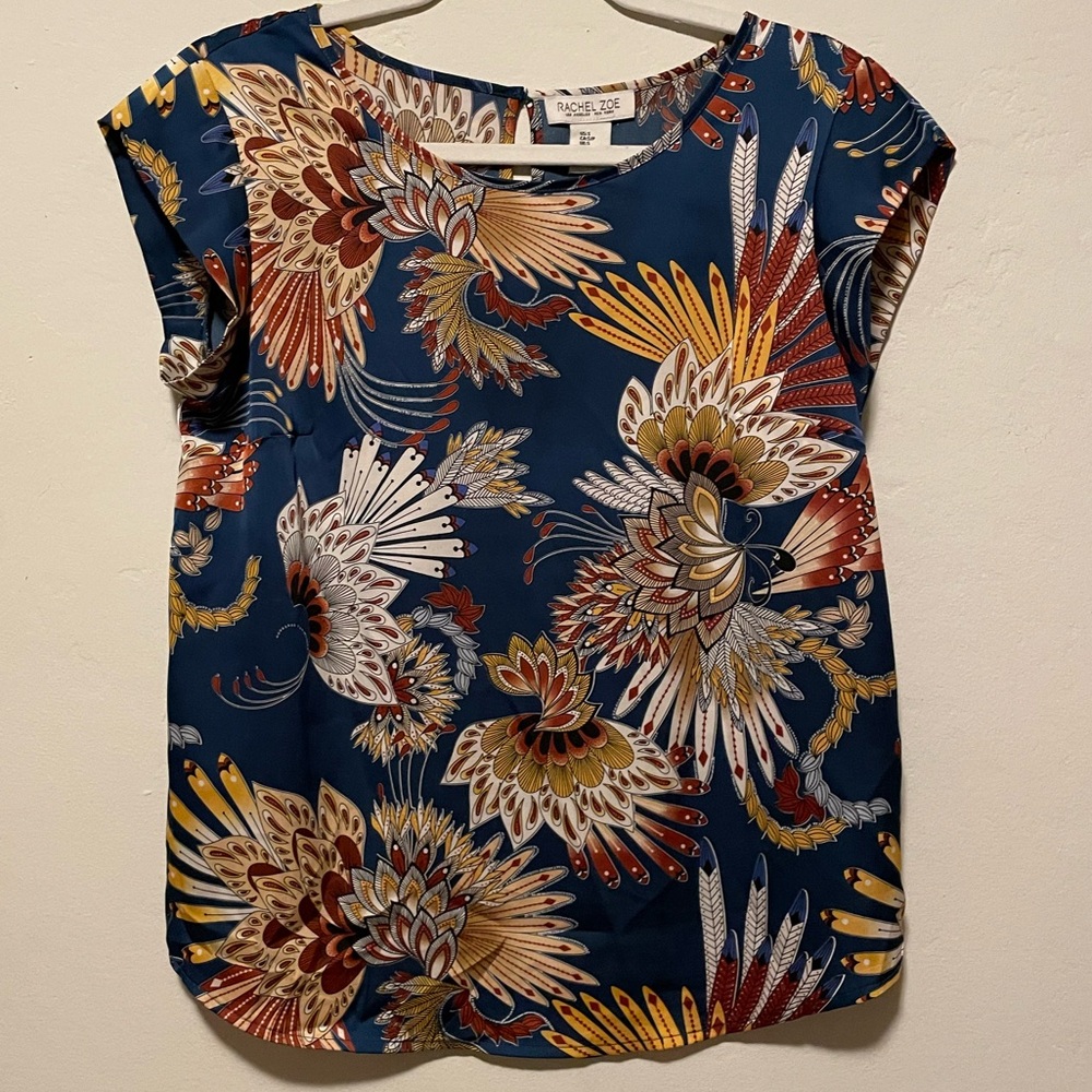 [NWOT] Rachel Zoe Multicolor satiny blouse